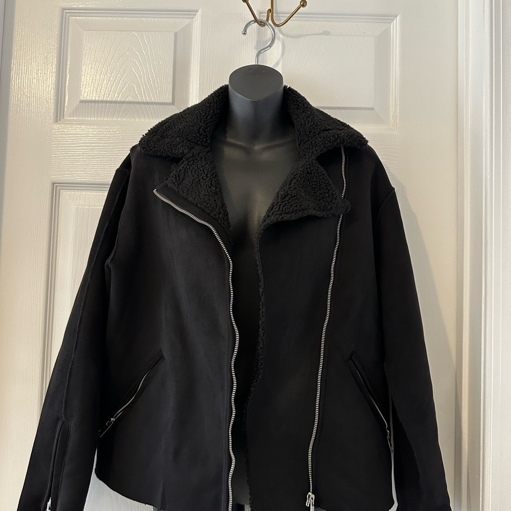 H&M Black Teddy Jacket
